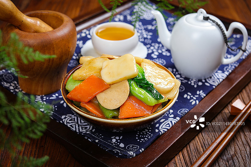 营养美味家常小吃小炒年糕图片素材