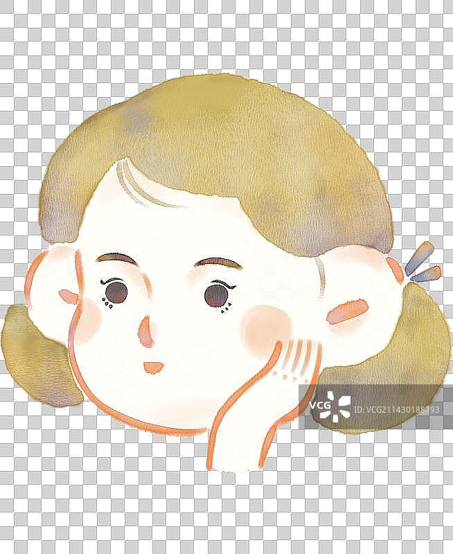 手绘可爱卡通少女小女孩头像图片素材