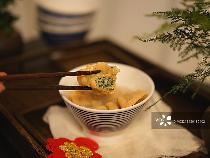 荠菜饺子图片素材