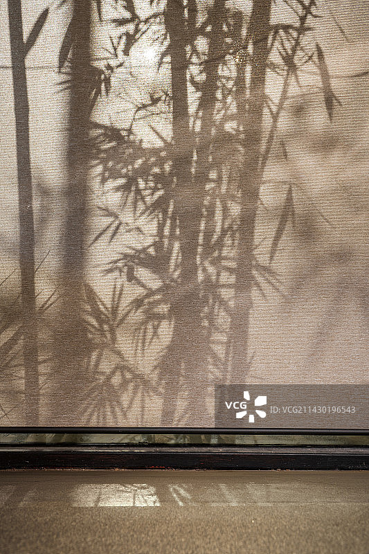 中国风水墨竹林竹影窗帘图片素材