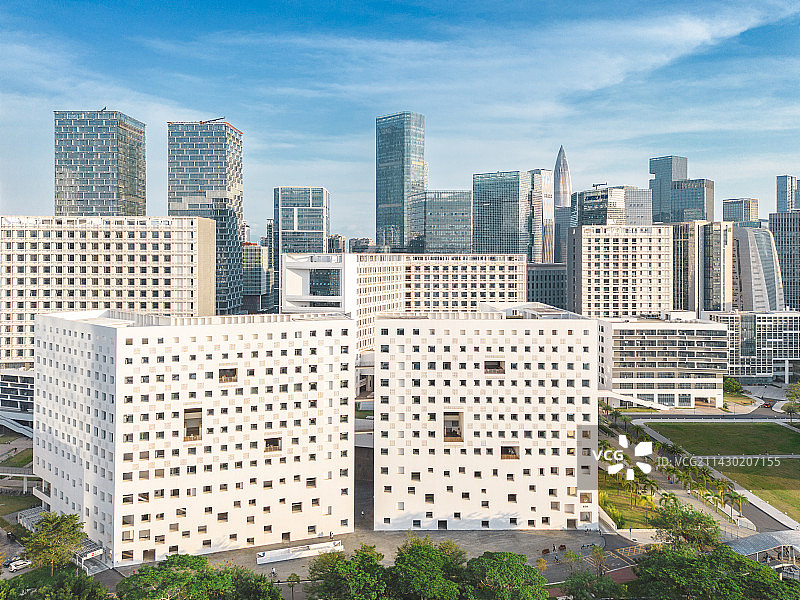 深圳大学 高视角 深圳湾后海航拍风光图片素材