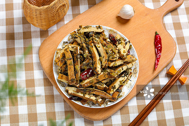特色农家菜腌菜炒豆腐干图片素材