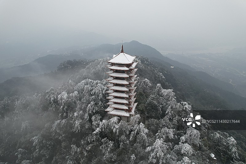 缙云山｜重庆冬天里的第一场雪图片素材