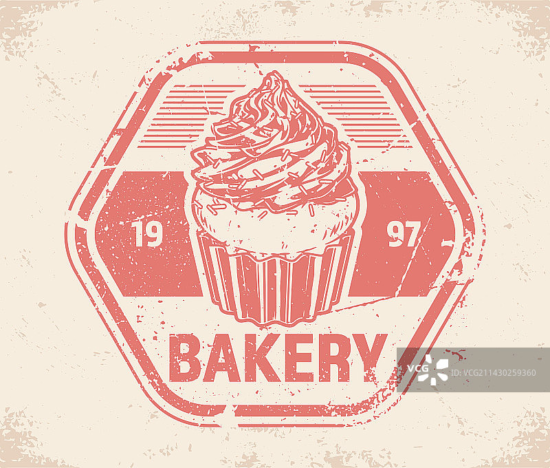 复古单色面包店标志图片素材