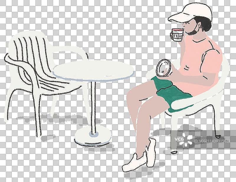 喝咖啡的年轻人图片素材