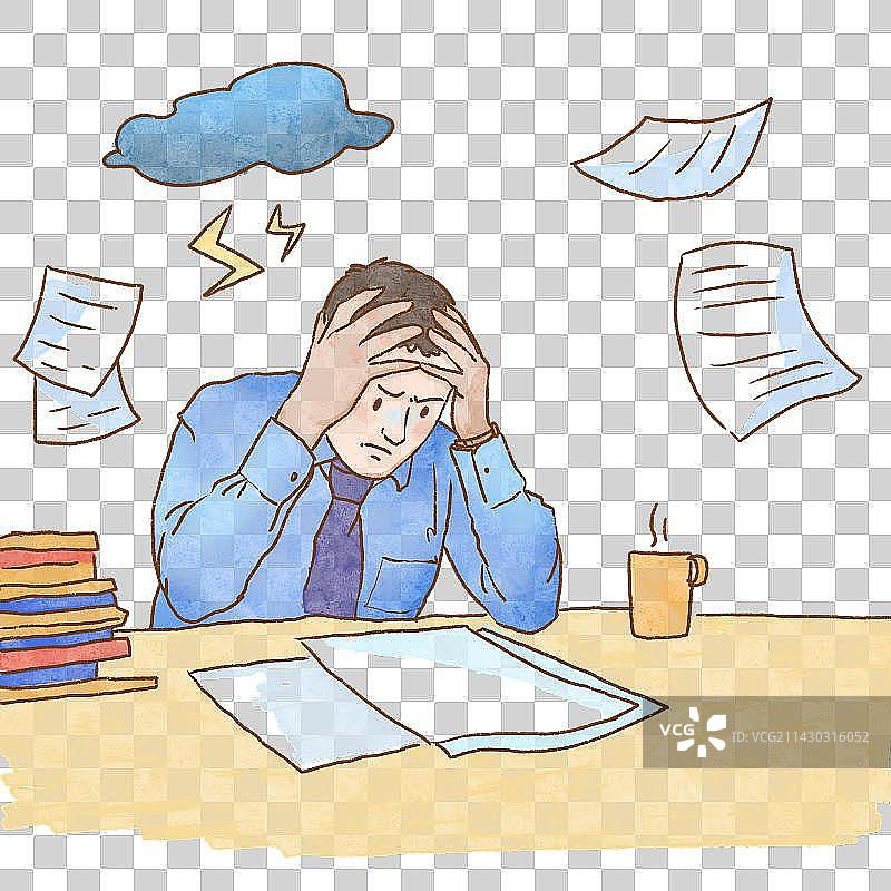 忙碌焦虑的工作者图片素材