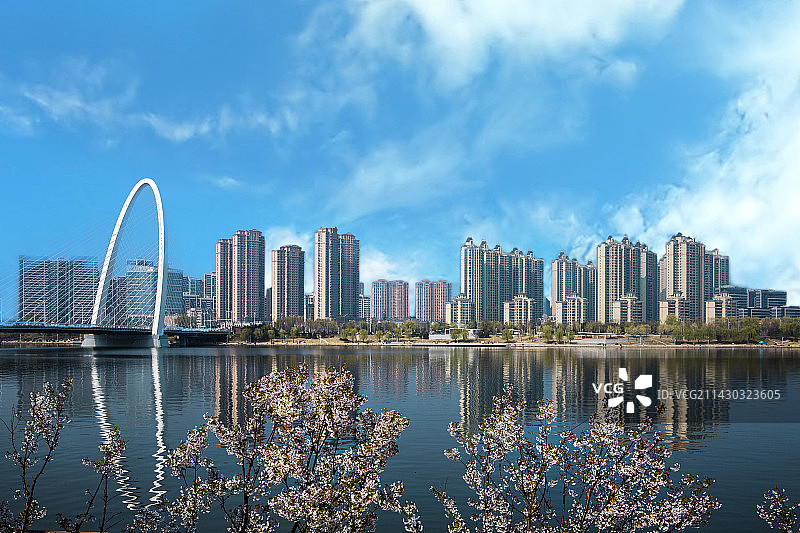 西安浐河风光图片素材