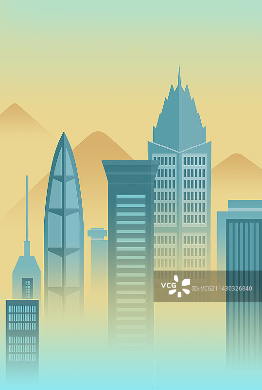 世纪广场世贸大厦金融科技城市剪影图片素材