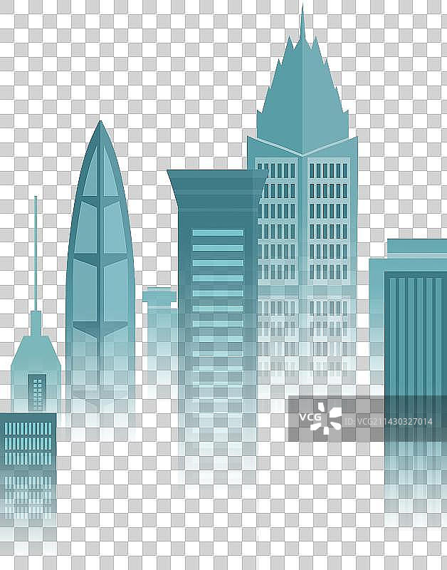 世纪广场世贸大厦城市风光建筑剪影图片素材