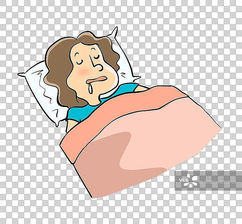 睡眠中流口水的女人图片素材