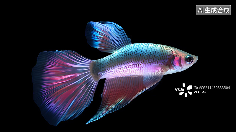 【AI数字艺术】孔雀鱼在游动图片素材