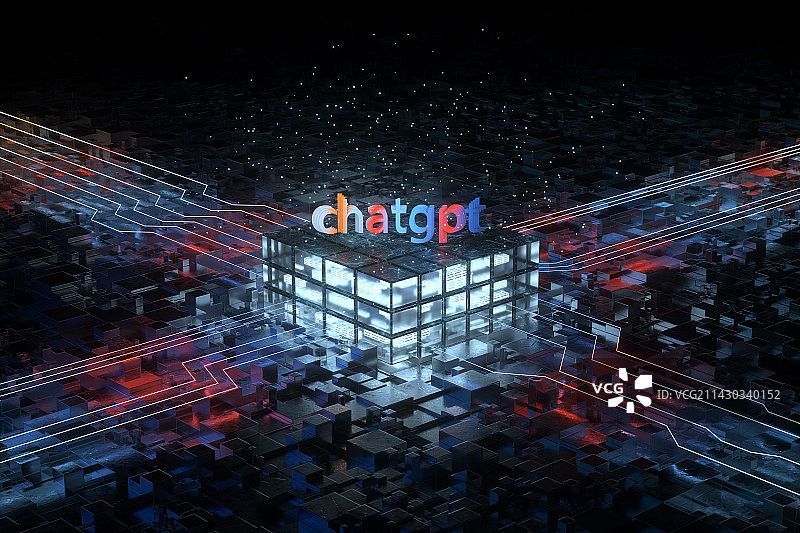 3D人工智能和芯片图片素材