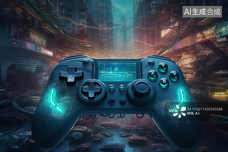 【AI数字艺术】游戏手柄创意图片素材