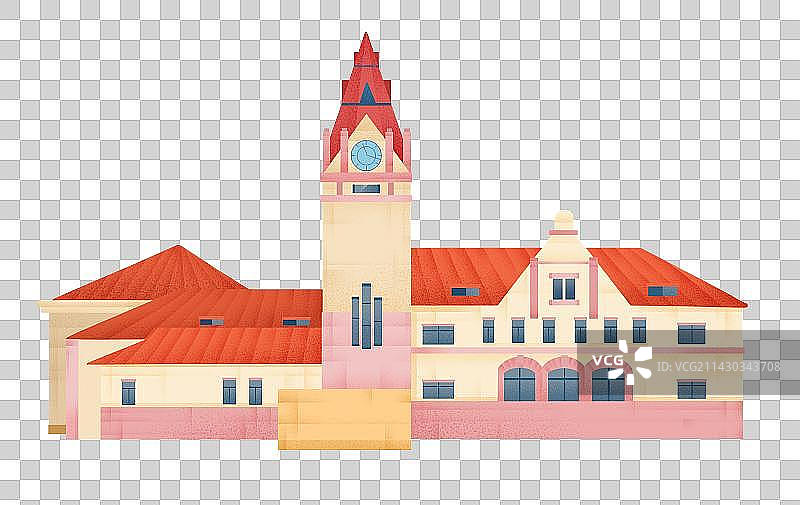 青岛旅行建筑火车站免抠元素图片素材