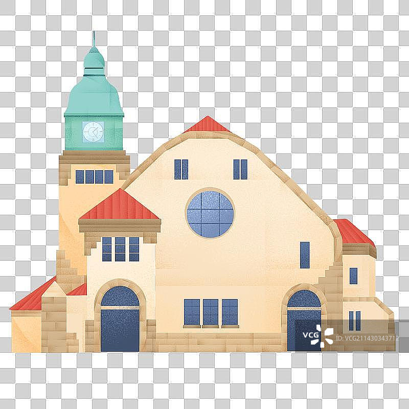 青岛旅行建筑基督教堂免抠元素图片素材