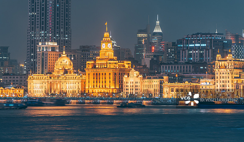上海万国建筑群夜景图片素材