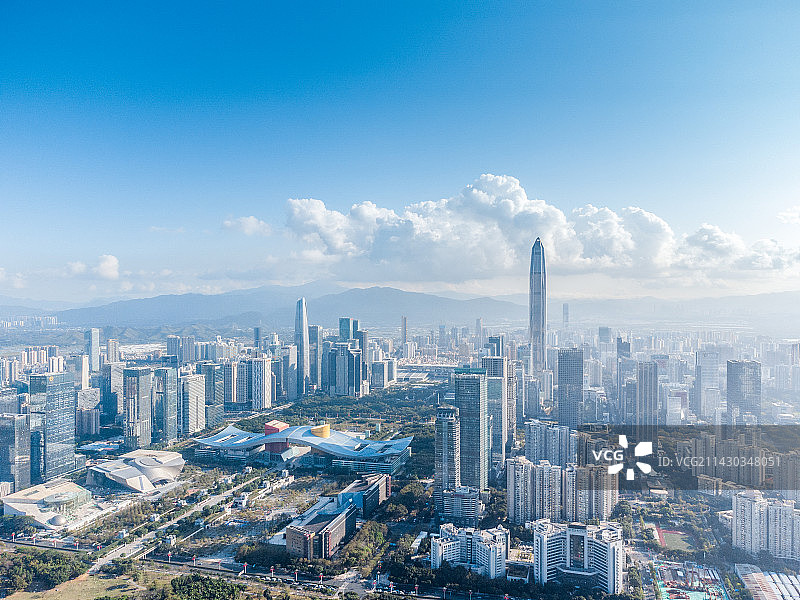 深圳福田CBD天际线风光图片素材