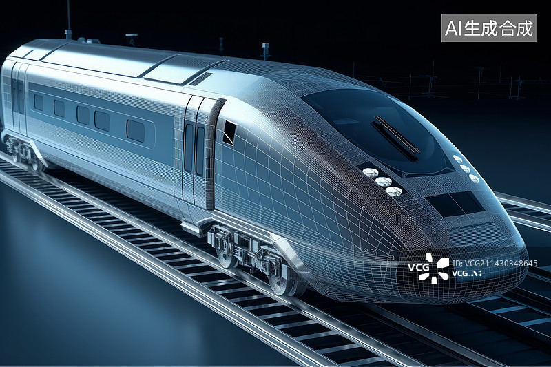 【AI数字艺术】科技轨道列车图片素材