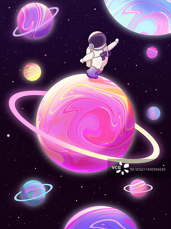 宇航员在太空中遨游图片素材