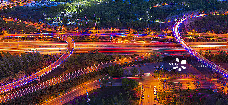 北京北苑桥与仰山桥夜景图片素材