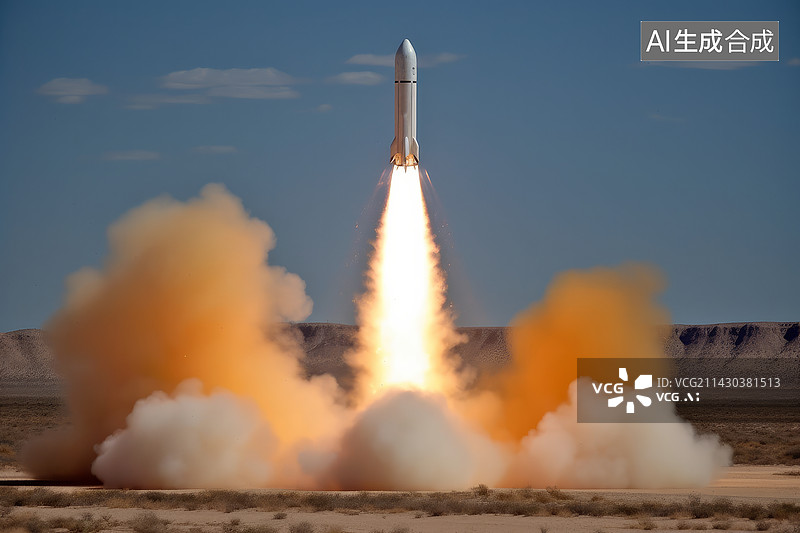【AI数字艺术】火箭发射图片素材