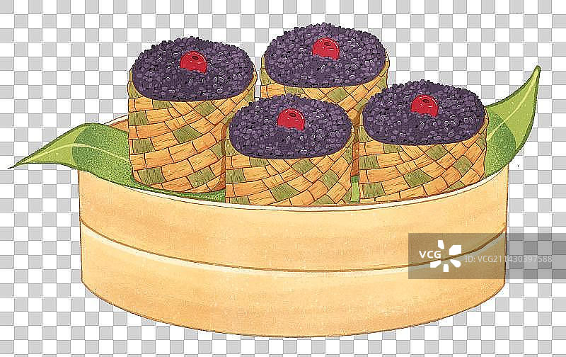 二十四节气之谷雨美食乌米饭插画元素图片素材