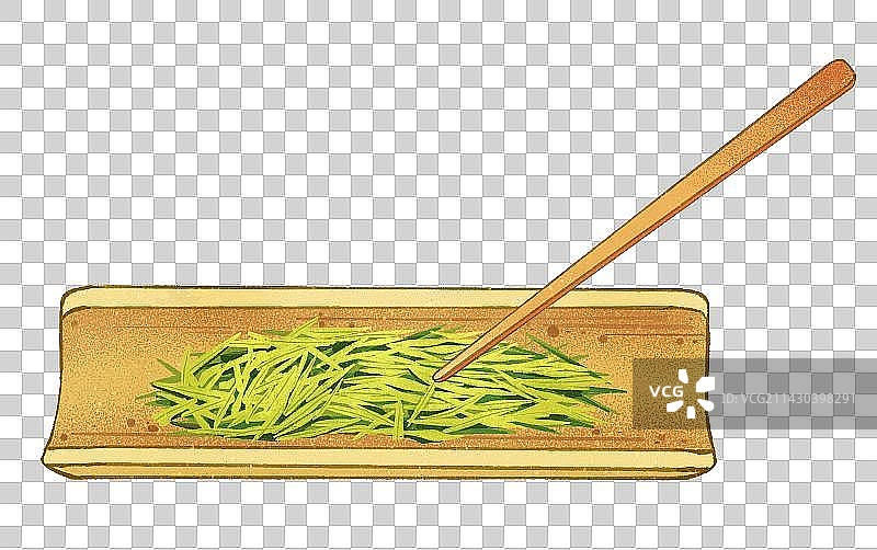 二十四节气之谷雨美食饮谷雨新茶茶叶插画元素图片素材