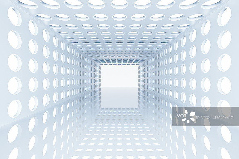 抽象的现代建筑圆形镂空室内过道空间图片素材