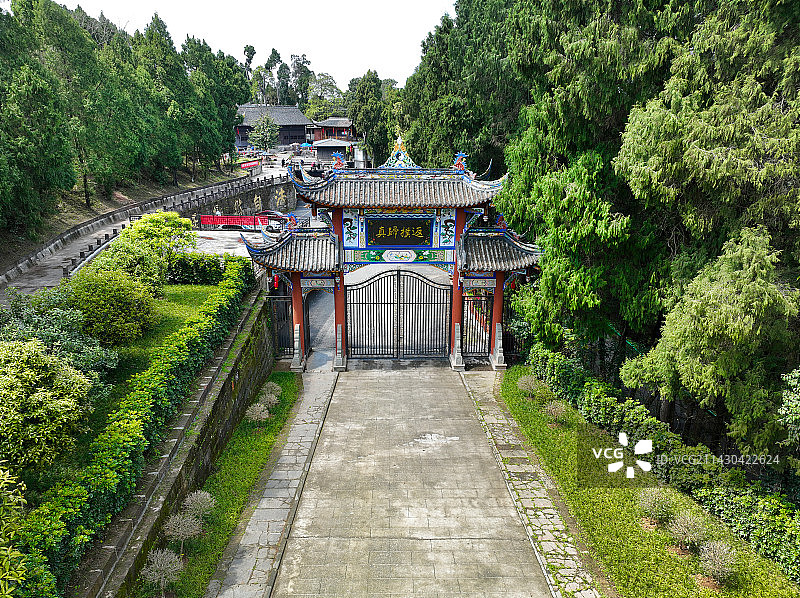 四川省遂宁市蓬溪县高峰山景区航拍图片素材
