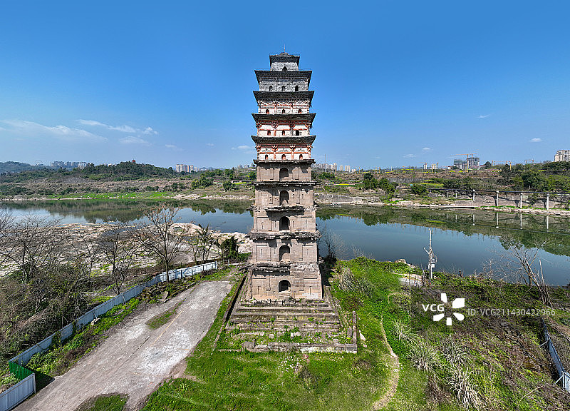四川省广安市广安区广安白塔航拍图片素材