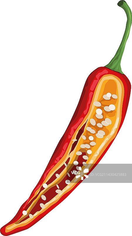 半个辣椒蔬菜图片素材