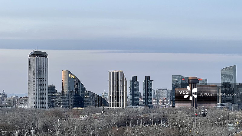 北京亮马桥城市天际线风光图片素材
