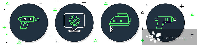 圆锯片和电动曲线锯图片素材