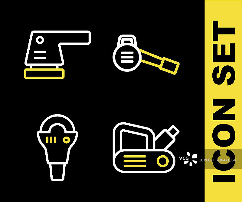 叶子园林吹风机电动刨线条工具合集图片素材