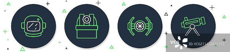 天文观测台宇宙飞船线条素材图片素材