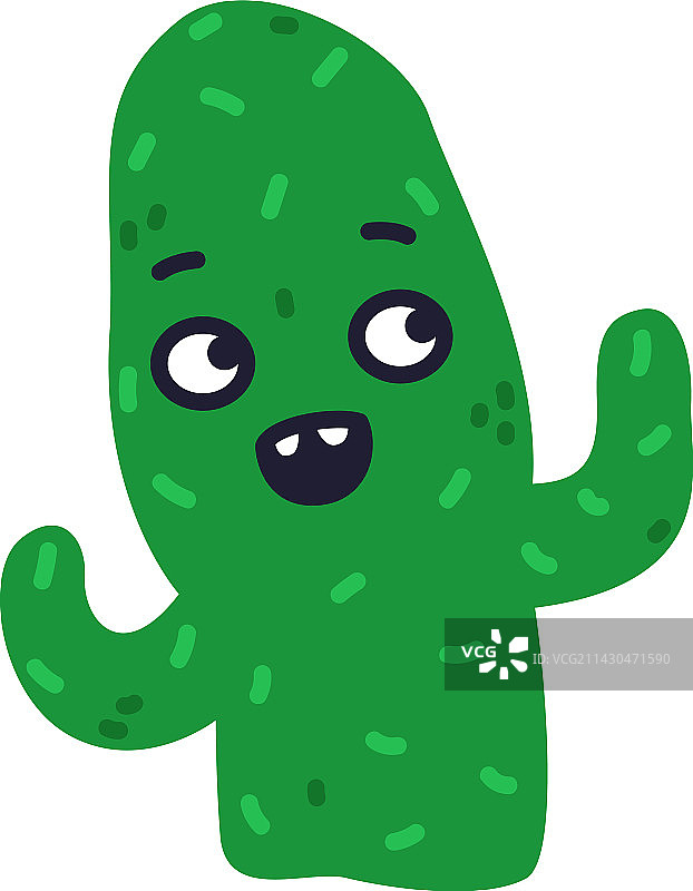 带人脸的创意绿色仙人掌图片素材