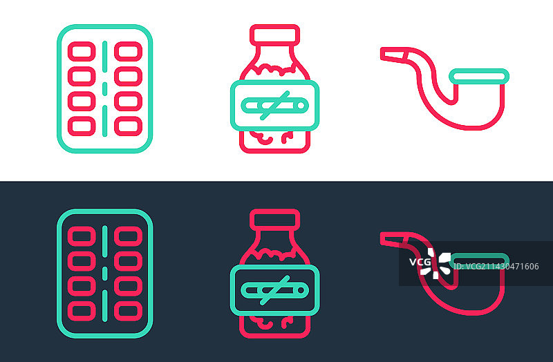 线条素材：烟斗尼古丁口香糖水泡图片素材