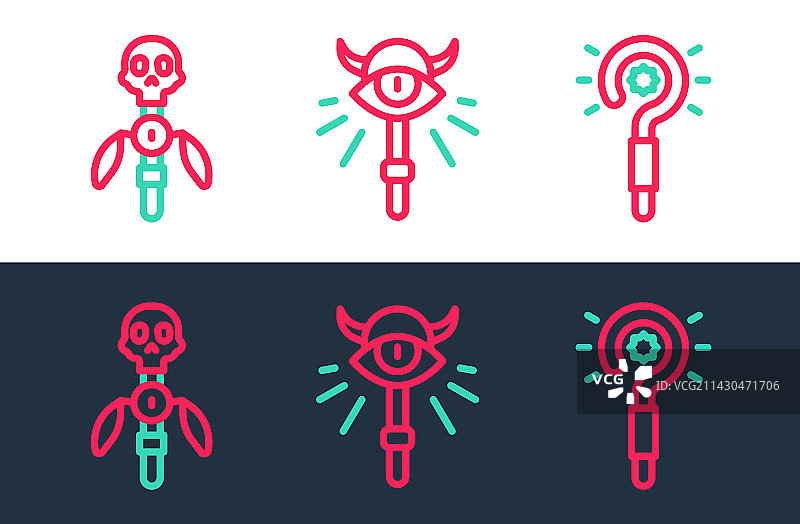 魔法棒法杖线条图标图片素材