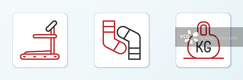 跑步机和袜子图标图片素材