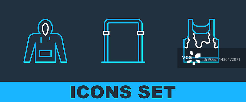 汗衫、无袖T恤、连帽衫线条组合图片素材