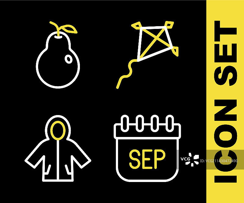 风筝九月日历秋季雨衣图片素材