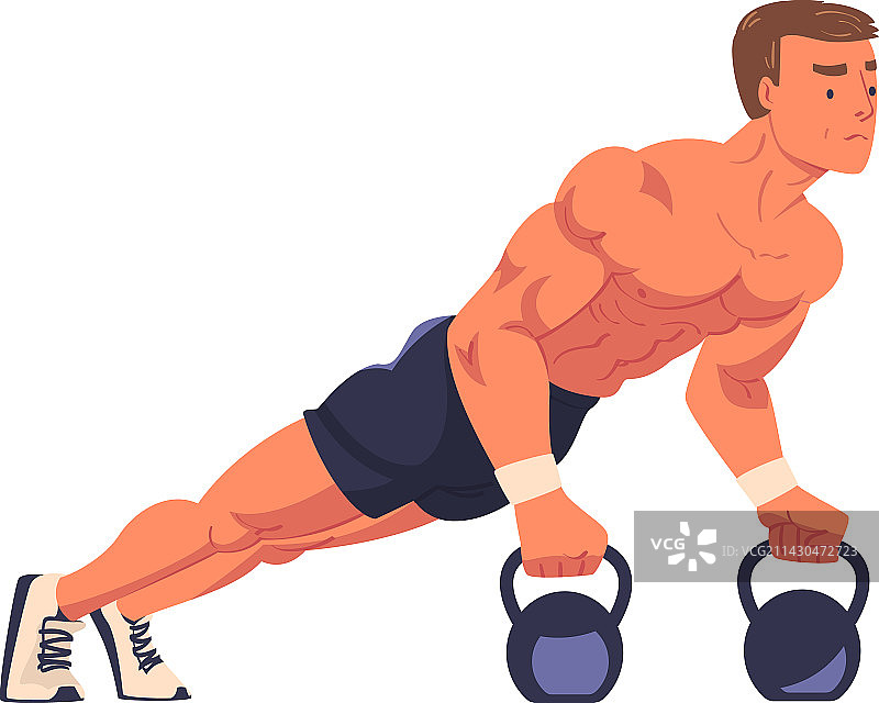 平板支撑男士的Crossfit训练图片素材