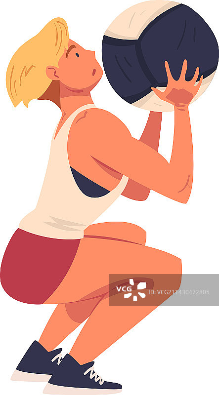 女子深蹲Crossfit锻炼图片素材