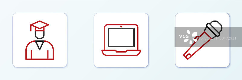 麦克风、毕业生和毕业帽图片素材