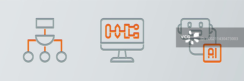 线条人工智能机器人算法图片素材