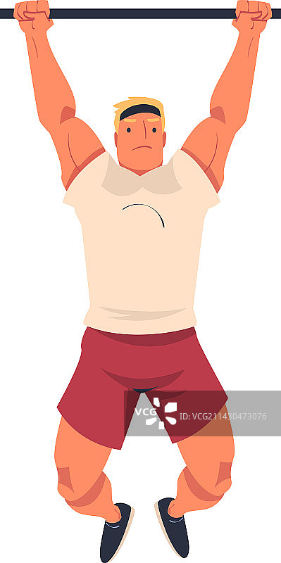 Crossfit锻炼：男子悬挂单杠图片素材