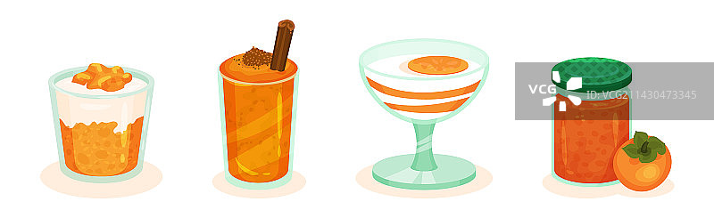 新鲜食物中的柿子图片素材