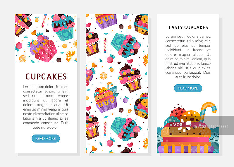 美味纸杯蛋糕着陆页模板图片素材