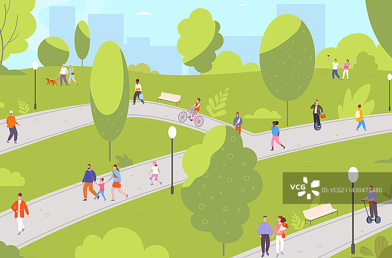 城市人群户外行走图片素材