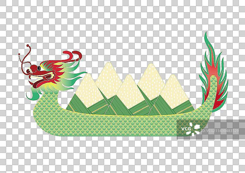 端午节赛龙舟传统节日活动粽子美食国潮矢量插画图片素材